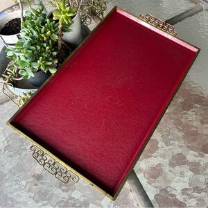 Mid Century Vintage Moire Glaze Kyes Dark Cherry / Cranberry